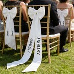 Ruban de chaise de mariage personnalisé avec noms Cadeau de mariage pour les jeunes mariés
