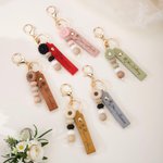 Personalisierter Schlüsselanhänger aus PU-Leder | mit Geburtsblume und Namen | mit Sonnenblume und Perlen | Hochzeit Geburtstag Geschenk für Freunde