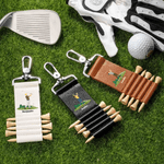 Personalised Cartoon Character PU Leather Golf Tee Holder Bag Tag with Name and 5 Pcs Bamboo Tees Birthday Sports Gift for Golfers Golf Players