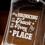 Personalised Racing Car Theme Whiskey Decanter and 2 Glasses Set with Engraved Text Birthday Anniversary Gift for Men Whiskey Lovers Racing Drivers