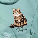 Camiseta sudadera o sudadera con capucha personalizada con foto de mascota bordada multicolor y nombres regalo de fiesta para amantes de mascotas