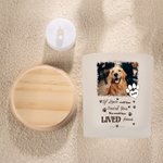 Henkilökohtainen ikuisesti rakastettu lemmikkieläin Photo Paw Print Candle Jar nimi LED-kynttilä ja puinen kansi Sympathy Pet Loss Memorial lahja lemmikkieläinten omistajille