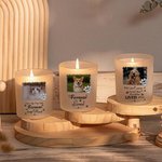Henkilökohtainen ikuisesti rakastettu lemmikkieläin Photo Paw Print Candle Jar nimi LED-kynttilä ja puinen kansi Sympathy Pet Loss Memorial lahja lemmikkieläinten omistajille