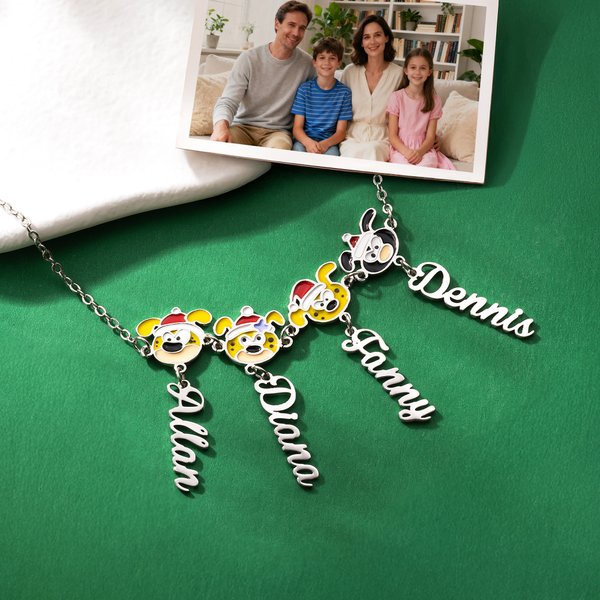 Personalisierte langen Schwanz Marsupilami 1-5 Marsupilami Anhänger Halskette mit Namen Geburtstag Geschenk für Mädchen Frauen | Callie × Marsupilami®