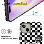 Spersonalizowane etui na telefon w szachownicę Marsupilami na iPhone'a z imieniem i nazwiskiem Codzienny prezent urodzinowy dla kobiet i dziewcząt | Callie × Marsupilami®