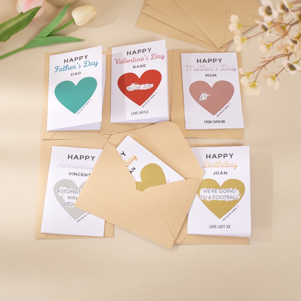 Personalized Funny Scratch-Off Surprise Card with Name Interactive Surprise Greeting Valentine's Day Gift for Couple Friend 4