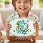 Gepersonaliseerde schattige Bunny paaseieren voedselkwaliteit metalen koekjes trommel opbergdoos met naam paasgeschenk voor familie kinderen