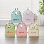 Personalised Cute Cartoon School Animal Multi-Compartment Kid Backpack with Name Back to School Gift for Boys Girls
