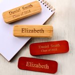 Parure de stylos à bille en bois double personnalisée avec texte gravé et étui en bois Cadeau d'anniversaire et de remerciement pour l'enseignant Colloeague
