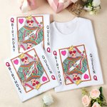 Personalized Queen of Hearts Playing Card Birthday 100% Cotton T-shirt with Name Birthday Gift for Women Girls