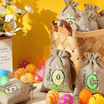 Gepersonaliseerde schattige Bunny initiaal paaseieren koord snoep cadeauzakje met initiaal en naam paasvakantie feest cadeau voor jongens meisjes