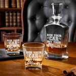 Personalised Racing Car Theme Whiskey Decanter and 2 Glasses Set with Engraved Text Birthday Anniversary Gift for Men Whiskey Lovers Racing Drivers