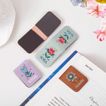 Henkilökohtainen Folk Art Flower PU Nahka Kirjanmerkki Clip nimi Lukeminen Syntymäpäivälahja kirjan ystäville Kirjanmyyjille Bookworms