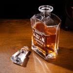 Personalized Bonfire Campervan Whiskey Decanter 2 Glasses Wooden Box Set with Engraved Name Father's Day Birthday Gift for Father Friends Bartenders