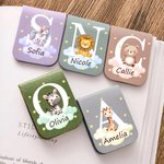 Segnalibro personalizzato in pelle PU con nome e carino animale della foresta regalo di compleanno per amanti dei libri