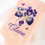 Personalized Butterfly Birth Flower Birthstone Hair Brush Anti-Static Massage Comb with Name Anniversary Birthday Gift for Woman Bridesmaid