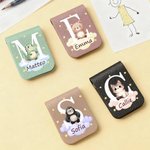 Segnalibro personalizzato in pelle PU con nome e carino animale della foresta regalo di compleanno per amanti dei libri