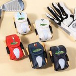 Personalized Cartoon Golf Character PU Leather Golf Ball & Tee Holder Pouch with Name and Belt Clip Sport Accessories Birthday Gift for Golf Players