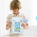 Uova personalizzate del coniglietto di Pasqua Nome iniziale A5 Taccuino a spirale e set di penne Pom Puff con pagine foderate Regalo di Pasqua per ragazzi e ragazze
