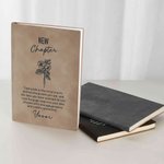 Personalized New Chapter Birth Flower A5 Journal Notebook with Name Resignation Retirement Gift for Colleague