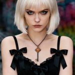 Personalized Thorns Iris Cross Gothic Key Necklace with Removable Compartment and Paper Vintage Jewelry Gift for Gothic Lover
