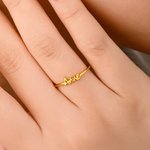 Personlig Minimalist Style Circle Open Sterling Silver Ring med 2-4 navn Bursdagsgave til familie, par og jubileumsgave