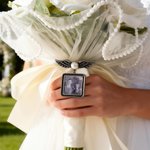 Personalised Pearl Wings Lapel Pin Brooch with Photo and Engraved Text for Wedding Memorial Gift for Bride Bridegroom