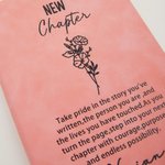 Personalized New Chapter Birth Flower A5 Journal Notebook with Name Resignation Retirement Gift for Colleague