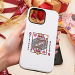 Personalized Queen Playing Card TPU Phone Case with Name for iPhone Daily Use Birthday Gift for Her