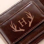 Henkilökohtaiset nimikirjaimet Nimi RFID-suojattu Magneettinen Slim Nahka Lompakko Money Clip kaiverrettu Teksti Vuosipäivä Isänpäivä Lahja Miehille
