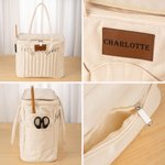 Borsa personalizzata con tasche per aghi e maniglia per filati ideale per lavoro a maglia e uncinetto regalo di compleanno per amanti dell'artigianato