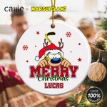 Personalised Long Tailed Marsupilami Merry Christmas Ceramic Ornament with Name Christmas Gift for Family Friend | Callie × Marsupilami®
