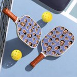 Personalised 1-4 Avatar Face Photos Pickleball Paddle with Pickleball and Bag Competition Day Birthday Gift for Pickleball Players