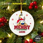 Personalised Long Tailed Marsupilami Merry Christmas Ceramic Ornament with Name Christmas Gift for Family Friend | Callie × Marsupilami®