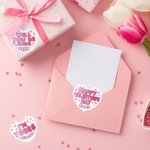 Personalised Heart Shape Romantic Pink Stickers with Name Daily Use Valentine's Day Gifts for Couples Wives