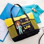Personalisierte Krankenschwester Cartoon-Charakter große Oxford Tragetasche mit Netztasche und Name Krankenschwester Woche Anerkennung Geschenk für medizinisches Personal