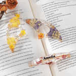 Gepersonaliseerde Geboortebloem Hars Boek Paginahouder met Naam Leeshoek Boekenclubgeschenk voor boekenwurmen