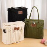 Borsa personalizzata con tasche per aghi e maniglia per filati ideale per lavoro a maglia e uncinetto regalo di compleanno per amanti dell'artigianato
