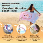 Personalisierte Cartoon Ballerina Mädchen schnell trocknen überdimensioniert Strand Handtuch mit Anfangsbuchstaben und Namen Beach Party Favor Dance Team Geburtstagsgeschenk für Ballett-Liebhaber