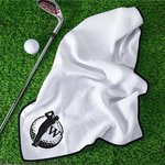 Spersonalizowany ręcznik sportowy waflowy z haftem monogramu i spersonalizowanym motywem golfowym z klipsem do zawieszania Codzienny trening Dzień gry w golfa Prezent dla graczy w golfa