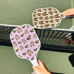 Personalised 1-4 Avatar Face Photos Pickleball Paddle with Pickleball and Bag Competition Day Birthday Gift for Pickleball Players