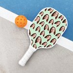 Personalised 1-4 Avatar Face Photos Pickleball Paddle with Pickleball and Bag Competition Day Birthday Gift for Pickleball Players