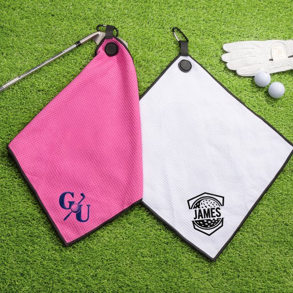 Spersonalizowany ręcznik sportowy waflowy z haftem monogramu i spersonalizowanym motywem golfowym z klipsem do zawieszania Codzienny trening Dzień gry w golfa Prezent dla graczy w golfa