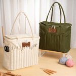 Borsa personalizzata con tasche per aghi e maniglia per filati ideale per lavoro a maglia e uncinetto regalo di compleanno per amanti dell'artigianato