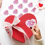 Personalised Heart Shape Romantic Pink Stickers with Name Daily Use Valentine's Day Gifts for Couples Wives