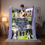 Personalised Bone Paw Print 8 Photos Soft Throw Blanket with Name Home Decor Daily Use Birthday Gift for Pet Owners