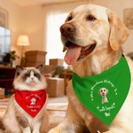 Spersonalizowana świąteczna chusta 3D Cute Cartoon Dog Cat Regulowana chusta z imieniem i tekstem Prezent urodzinowy dla właścicieli zwierząt domowych