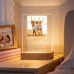 Personalized Best Friend Photo 4-Colour Acrylic LED Night Light with Name and Wooden Base Birthday Bridesmaid Anniversary Gift for Besties Sisters