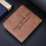 Portefeuille en Cuir Personnalisé avec Photo et Gravure Cadeau d'Anniversaire Fête des Père Saint-Valentin pour Hommes