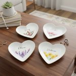 Cadeau de naissance en céramique en forme de coeur avec nom, anniversaire, mariage, décoration d'intérieur pour femmes, demoiselles d'honneur, etc.